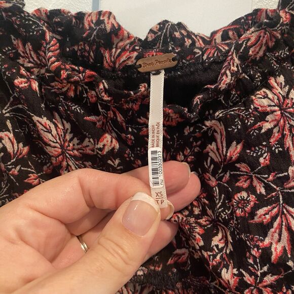 Free People Dress Women XS Floral Maxi Long‎ One Shoulder Ruffle Tiered CUSTOM - Picture 3 of 13